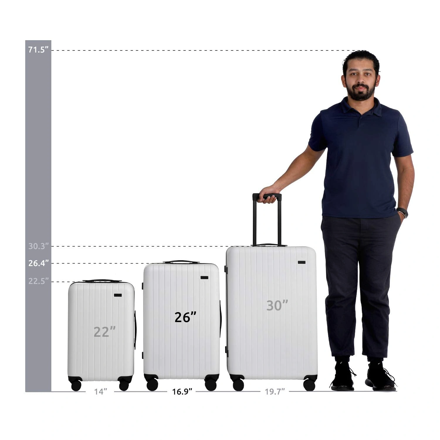 Smooth Rolling White Hardside Suitcase – Perfect for Travel!